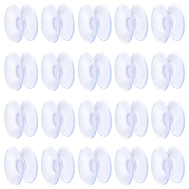 Pawfly Ventose Bifacciali 2 cm PVC 20 Pezzi Trasparenti