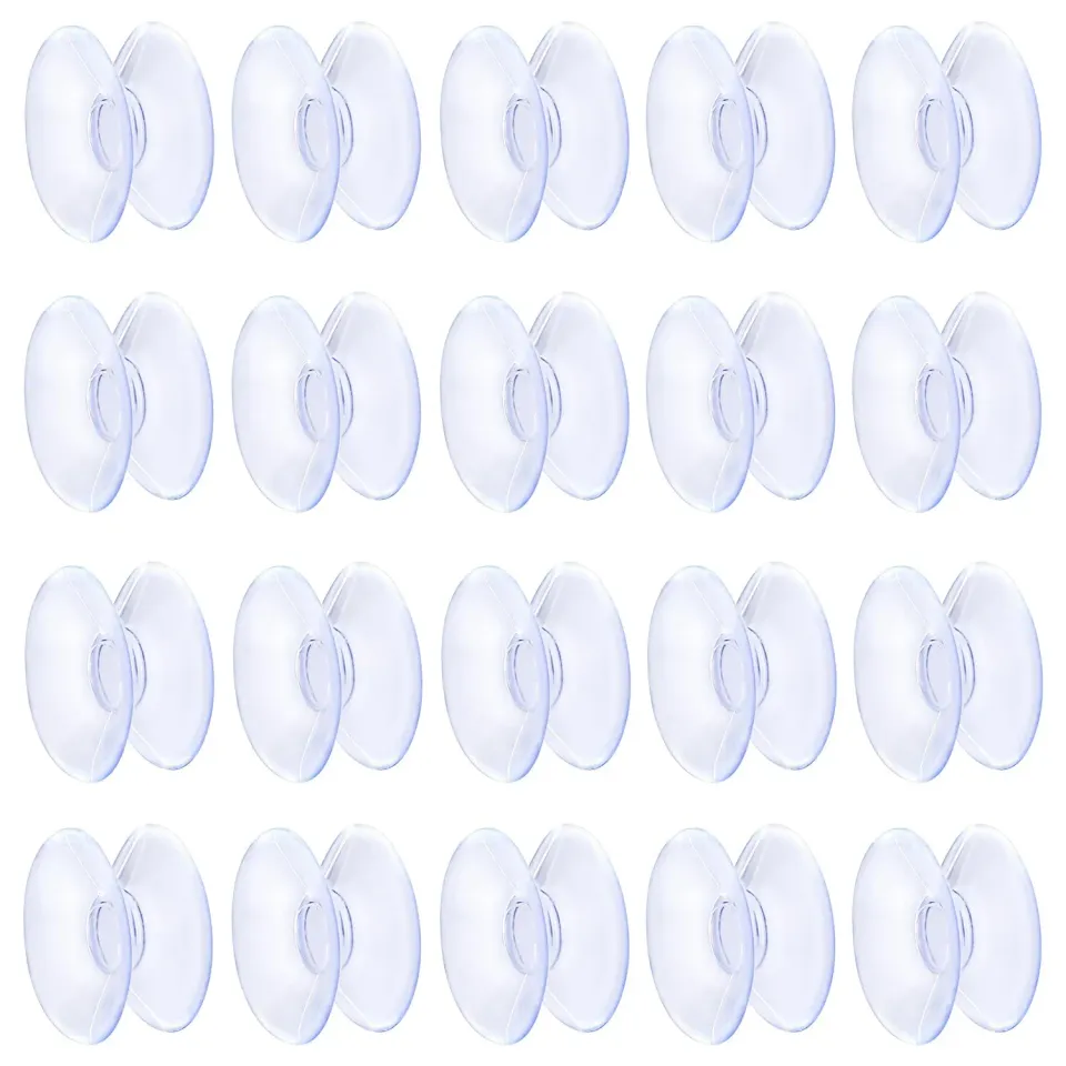 Pawfly Ventose Bifacciali 2 cm PVC 20 Pezzi Trasparenti