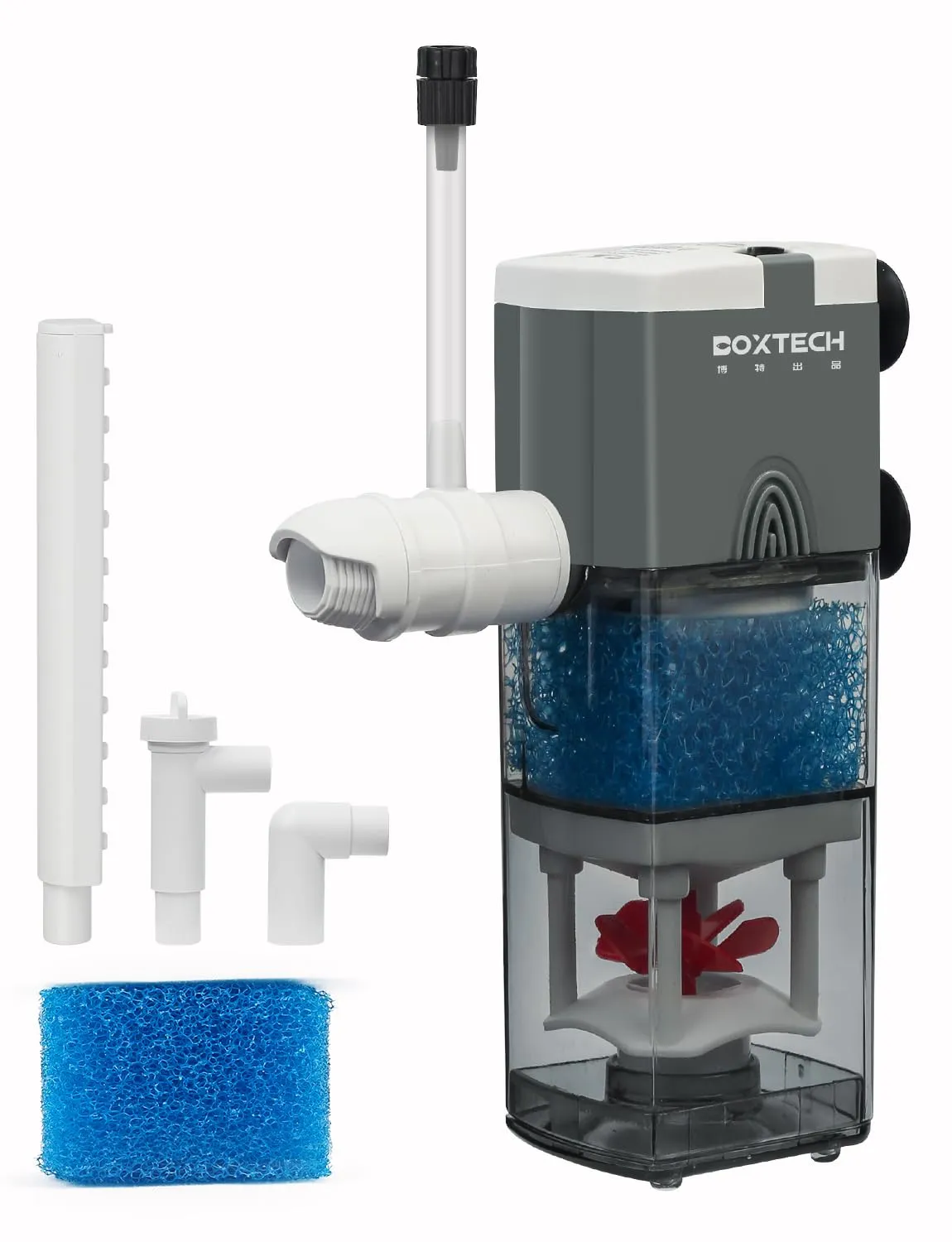 boxtech Filtro interno acquario 3W 220 l/h 4in1 regolabile