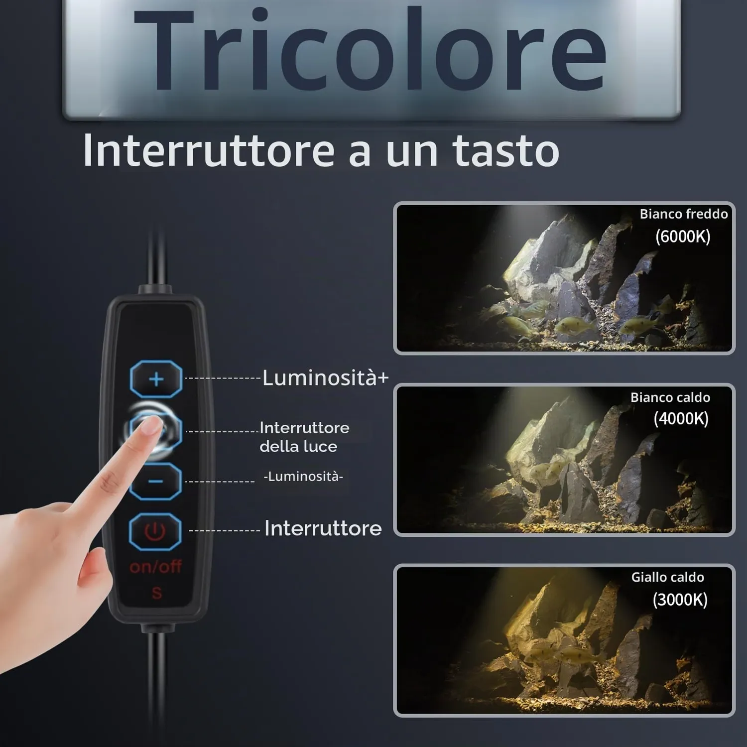boxtech LED 3W faretto acquario COB 3 luci nano vasche