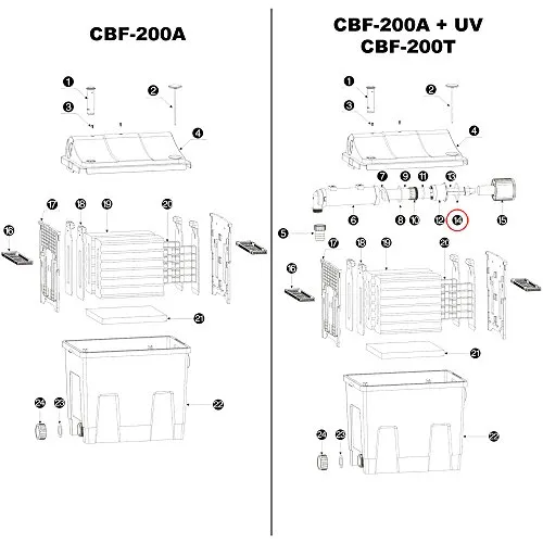 SunSun CBF-200T 200U o-ring 3 guarnizione ricambio