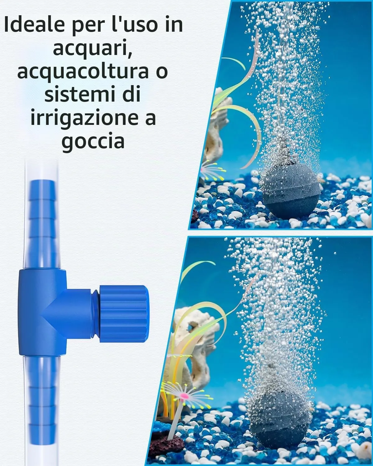 Pawfly Valvola Aria Acquario Blu 5 mm 10 Pezzi