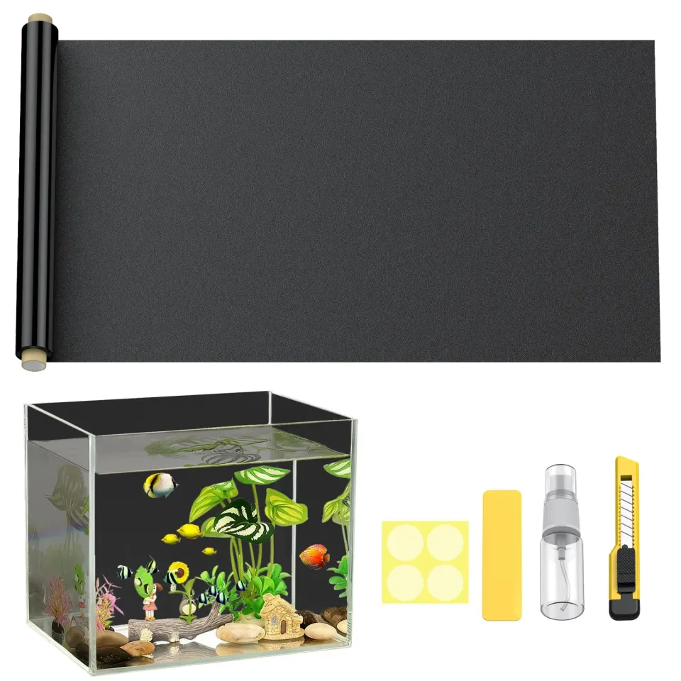 Pawfly sfondo nero acquario 80x40 cm adesione statica