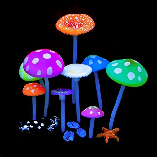 Pawfly fungo decorazione acquario silicone 11 cm fluorescente