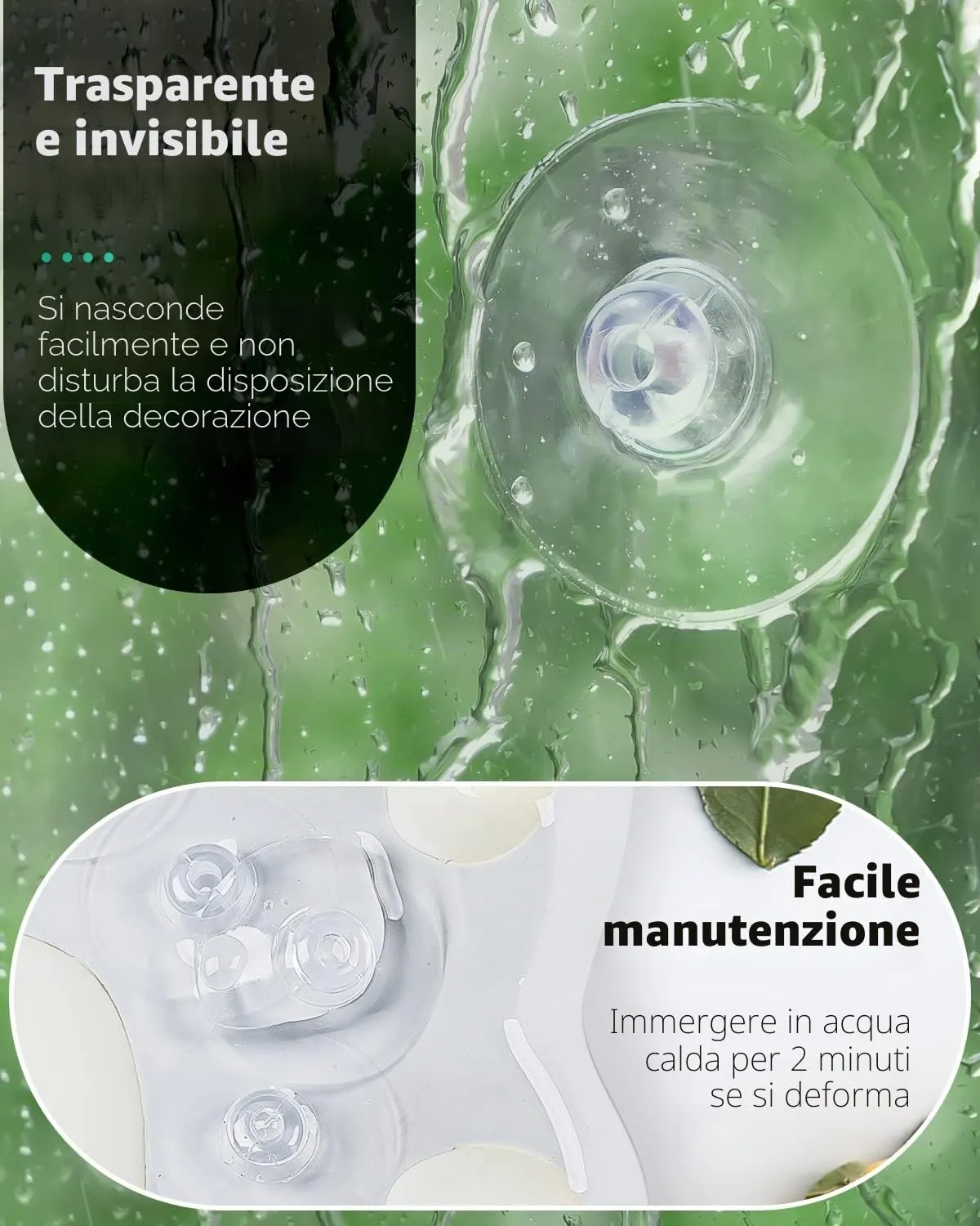 Pawfly Ventose Trasparenti 4,5 cm 10 Pezzi Multiuso