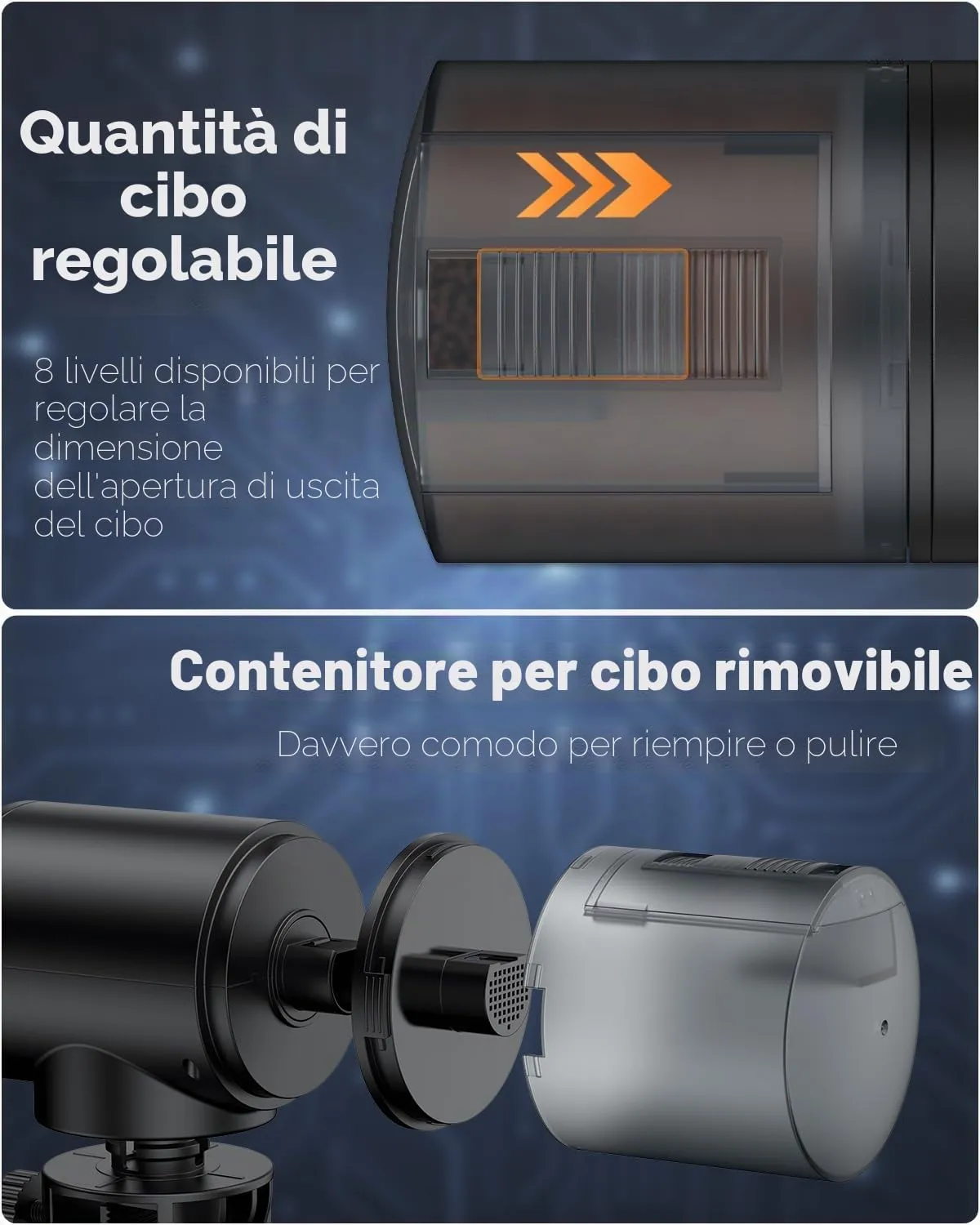 Pawfly mangiatoia automatica pesci 200 ml USB ricaricabile