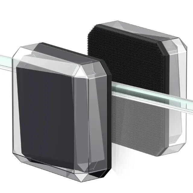 Pawfly pulitore magnetico acquario 6 cm vetro 1 cm nero