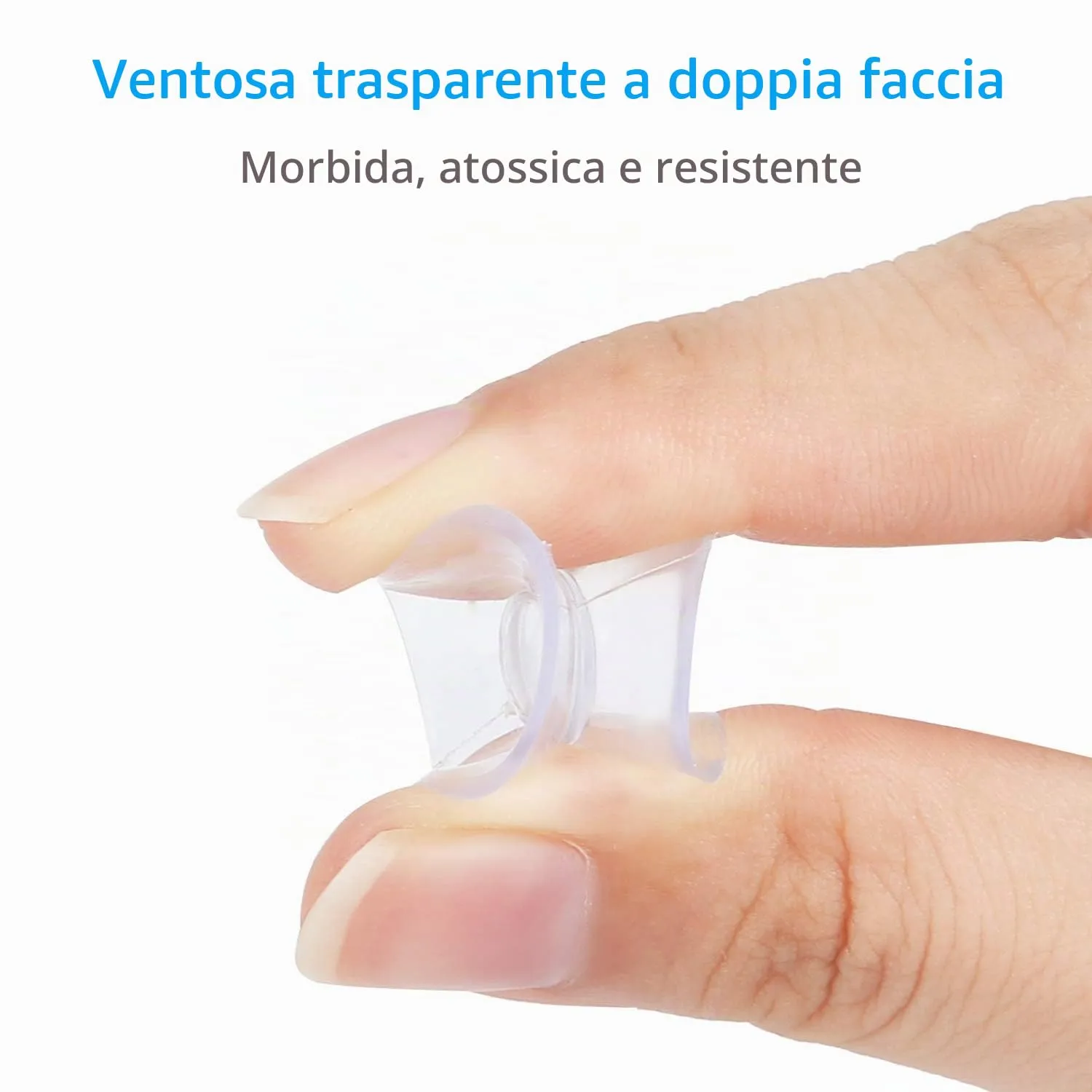 Pawfly Ventose Bifacciali 2 cm PVC 20 Pezzi Trasparenti