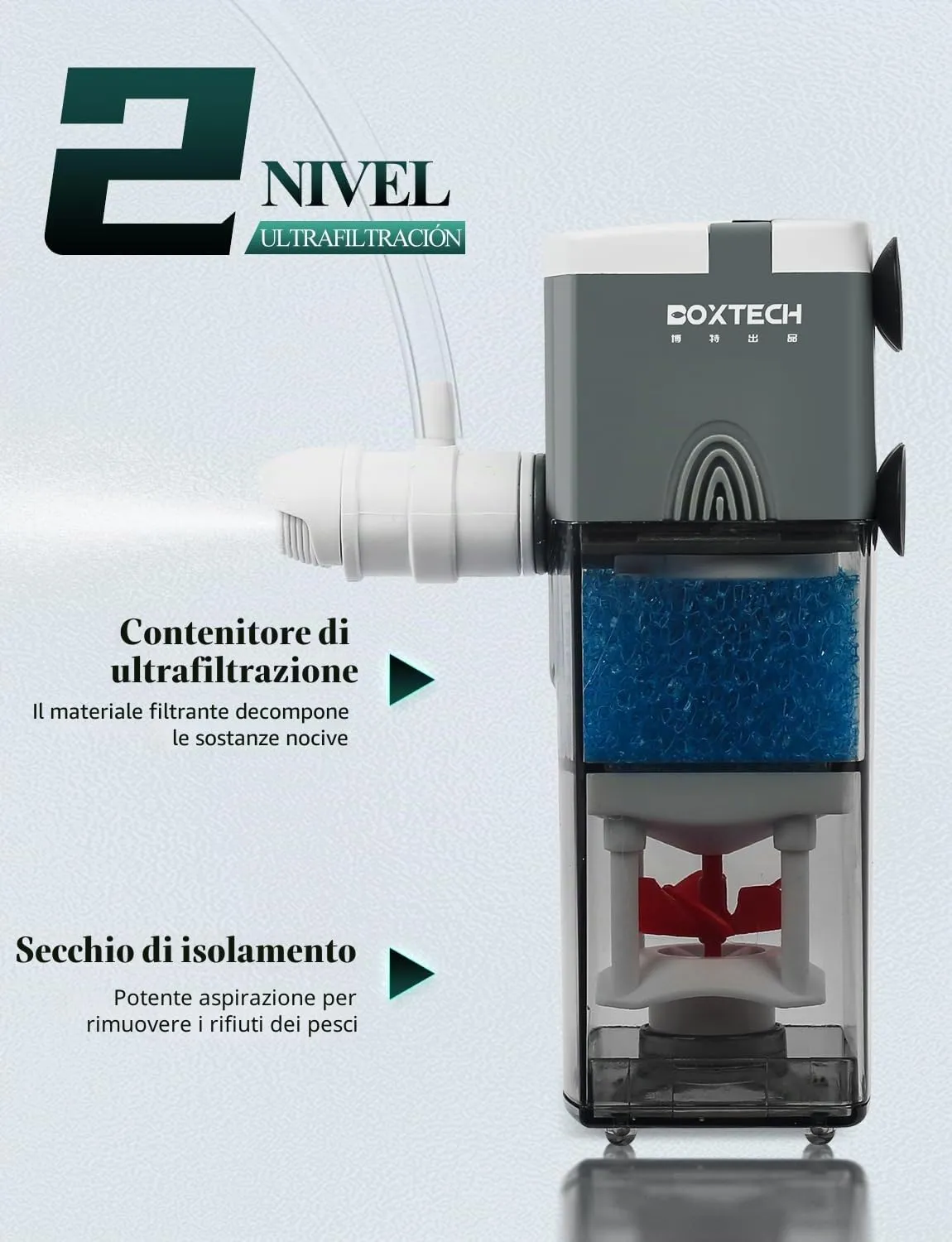 Boxtech 3W filtro interno acquario 220 l/h 5-65 L