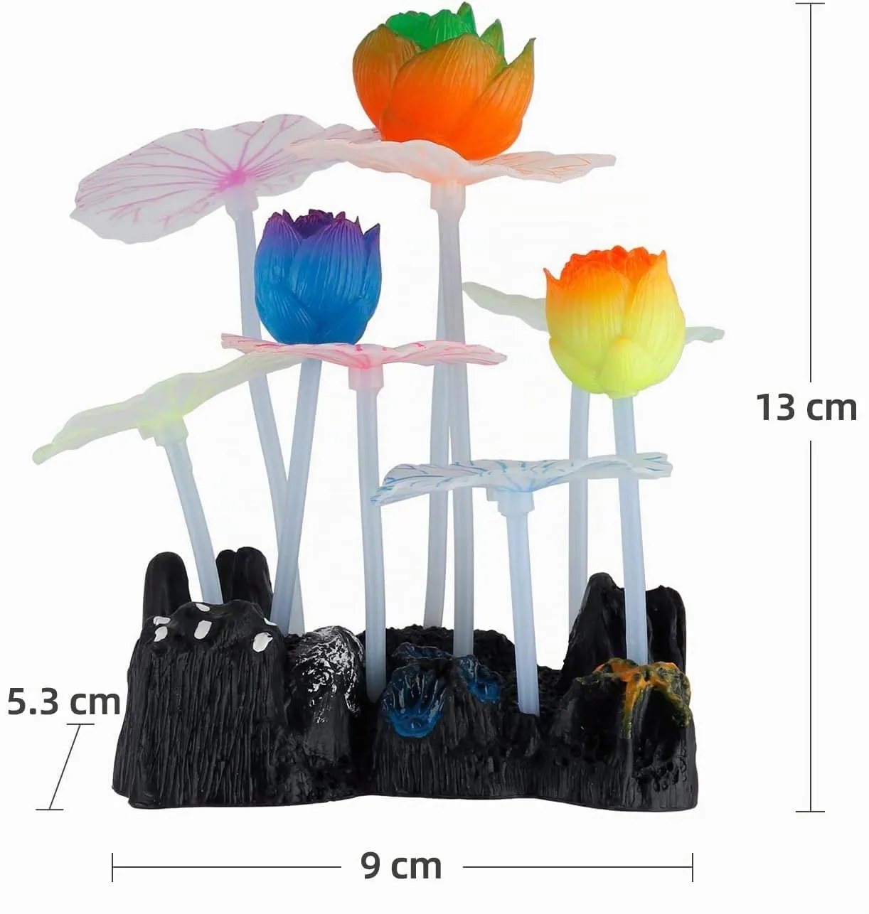 Pawfly loto decorazione acquario silicone 13,2 cm fluorescente