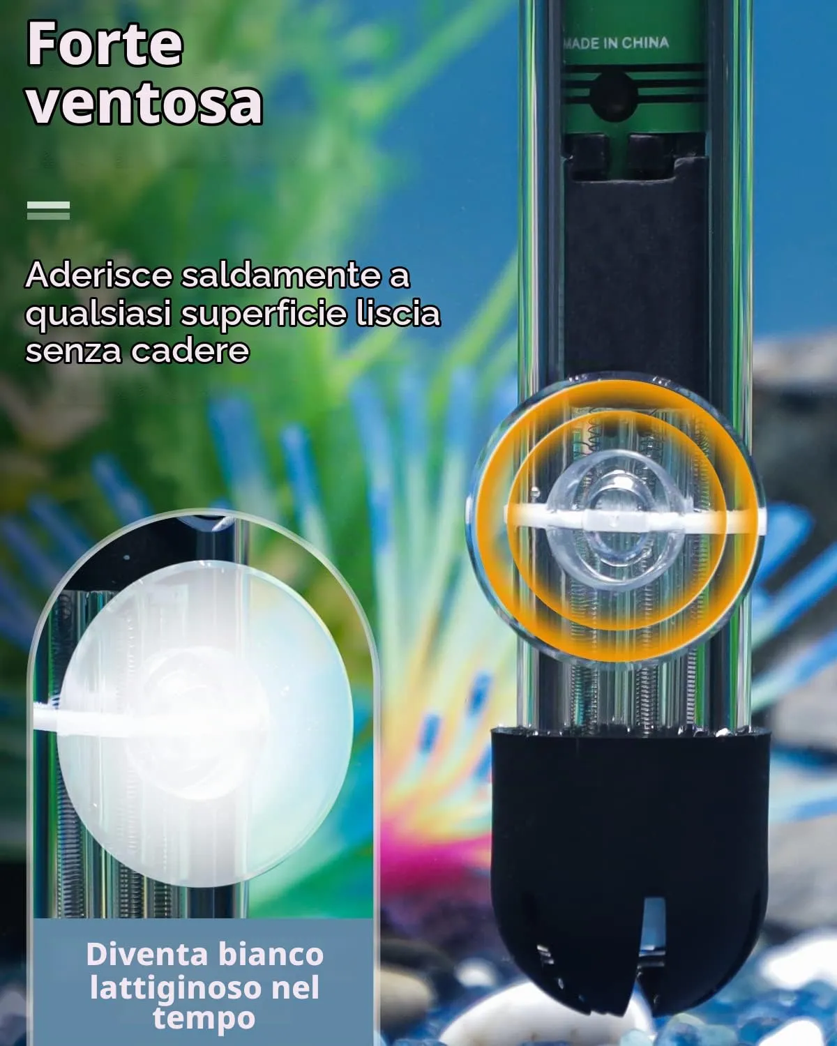 Pawfly ventose acquario trasparenti 10 pz con 20 fascette