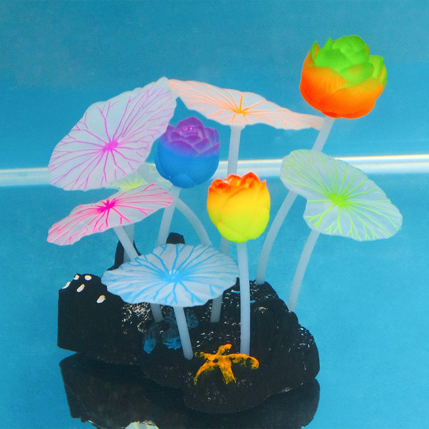 Pawfly loto decorazione acquario silicone 13,2 cm fluorescente