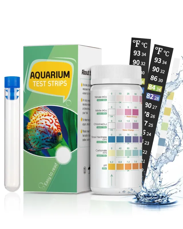 Pawfly Strisce Test Acquario 6 in 1 100 Pezzi con Termometro