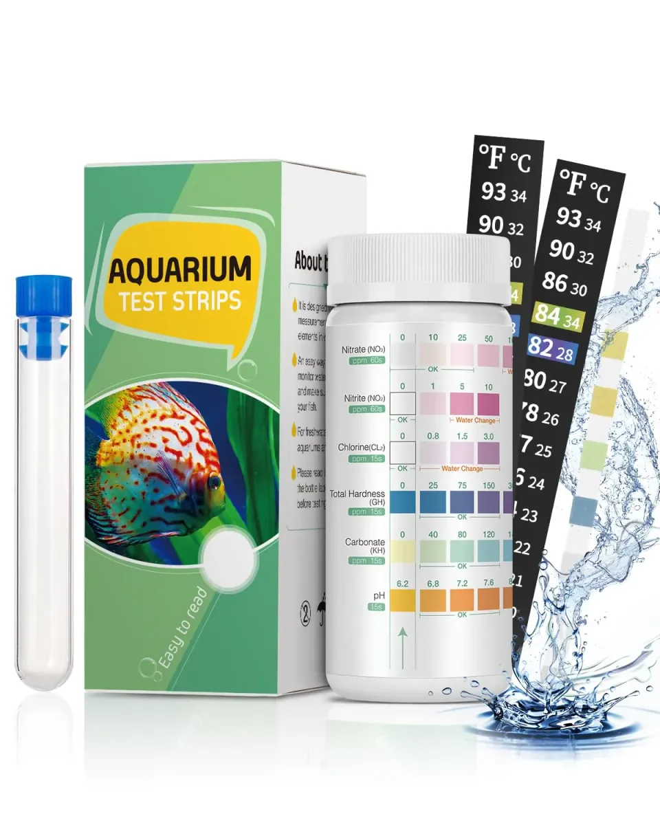 Pawfly Strisce Test Acquario 6 in 1 100 Pezzi con Termometro