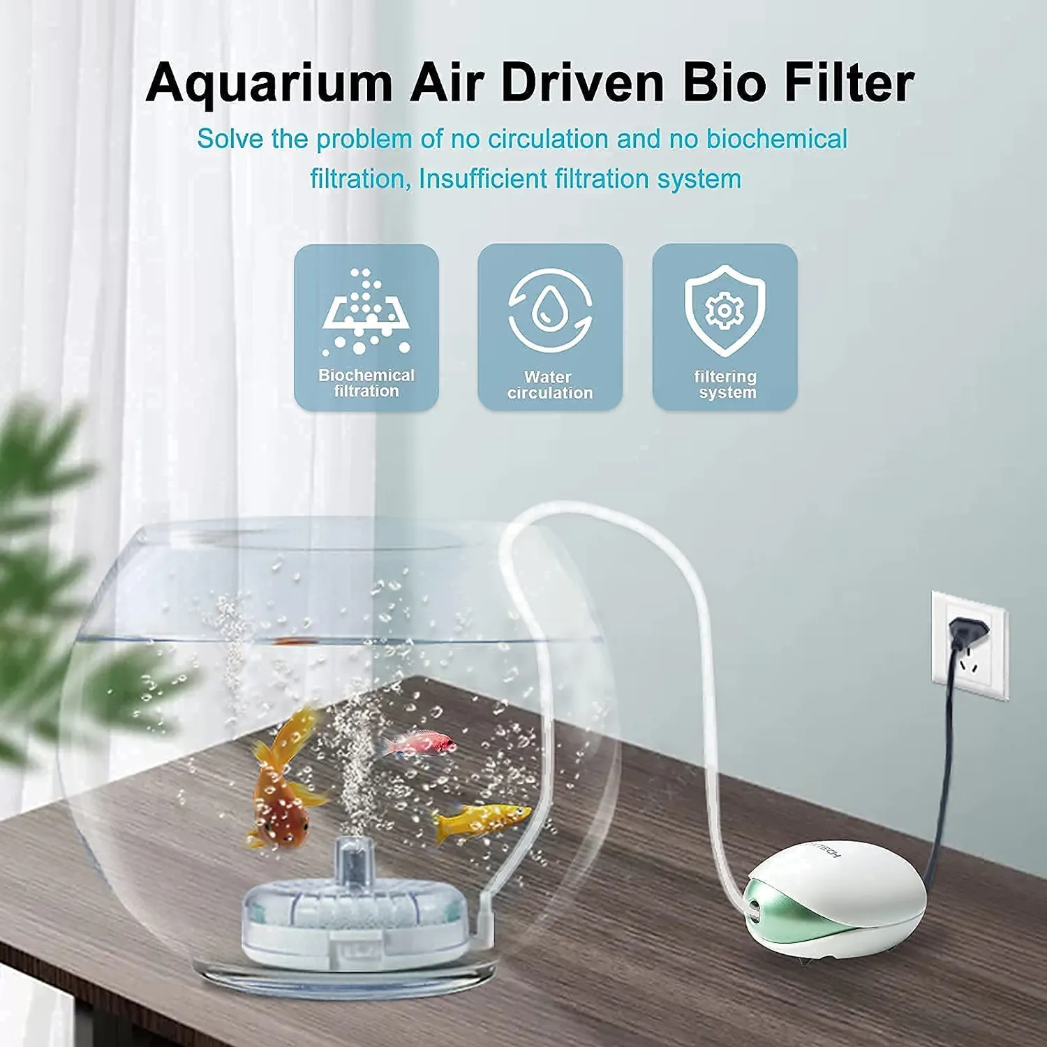 Boxtech Filtro Spugna Acquario Nano ad Aria 7 cm