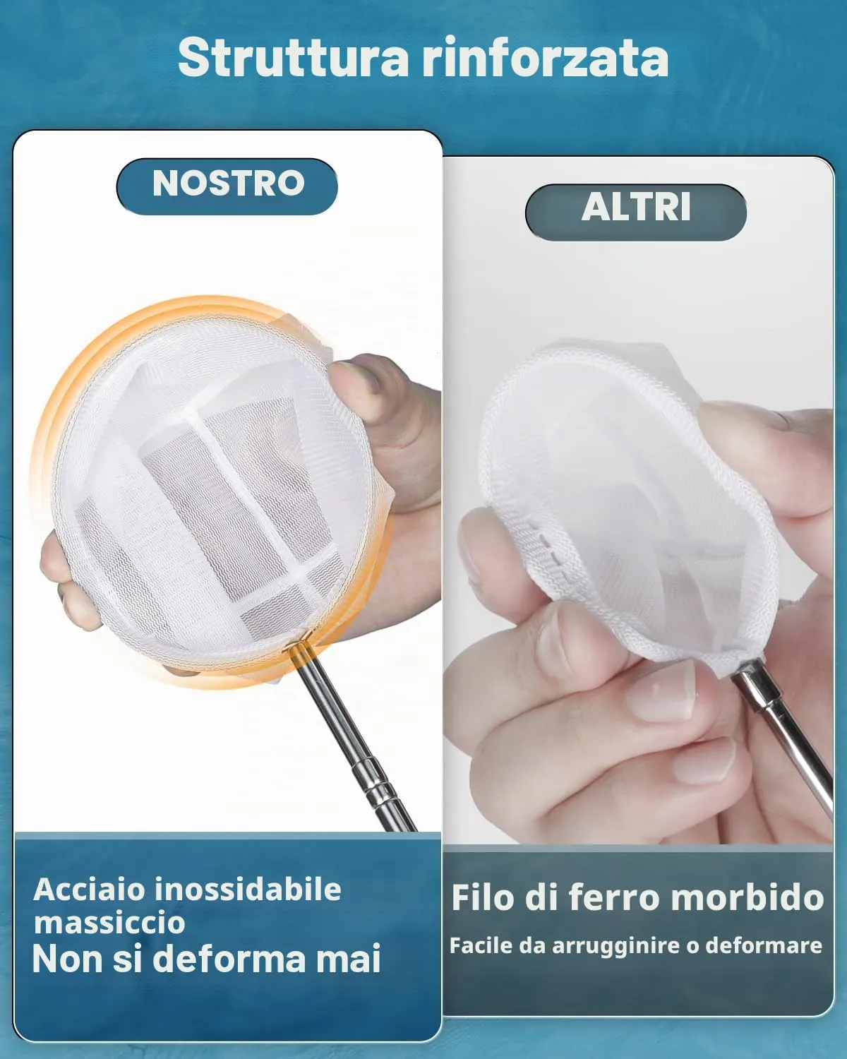 Pawfly Retino Acquario 10 cm Manico Telescopico Nylon