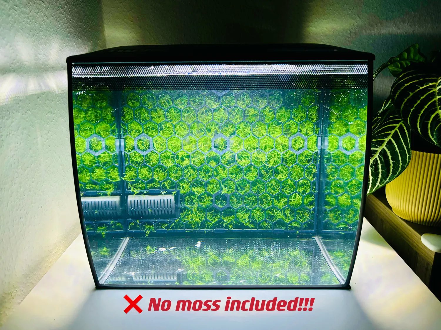 Moby Lab Parete Muschio Fluval Flex 57L Nera Rete 379mm