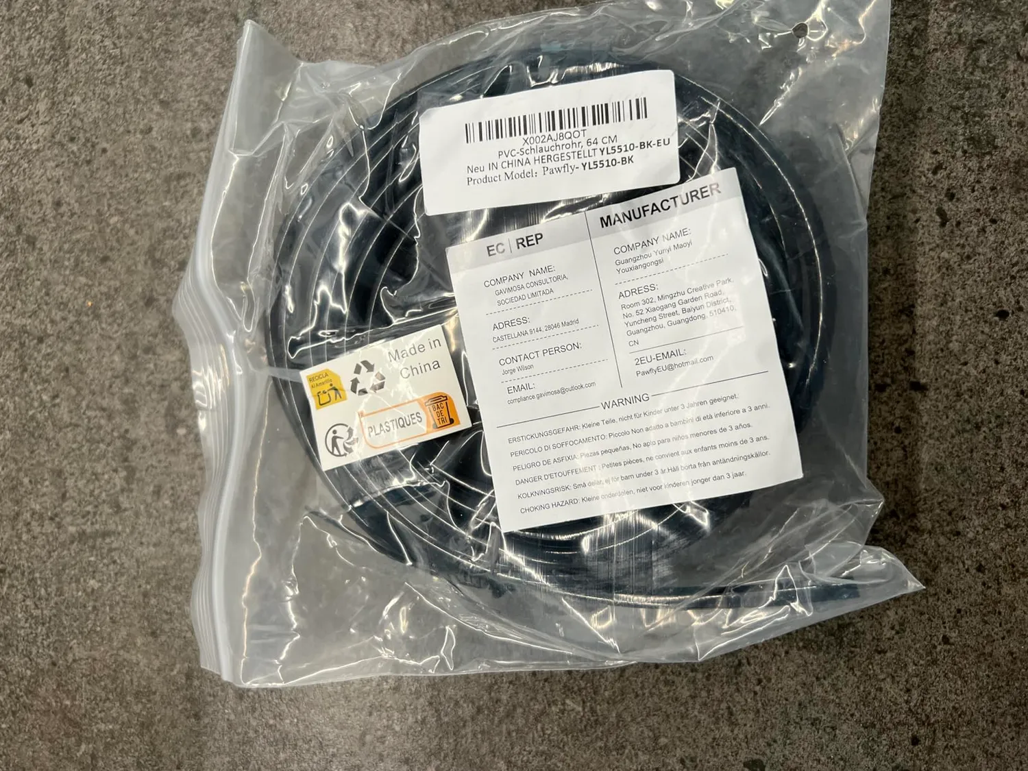 Pawfly tubo irrigazione 61 m 4-6 mm PVC nero