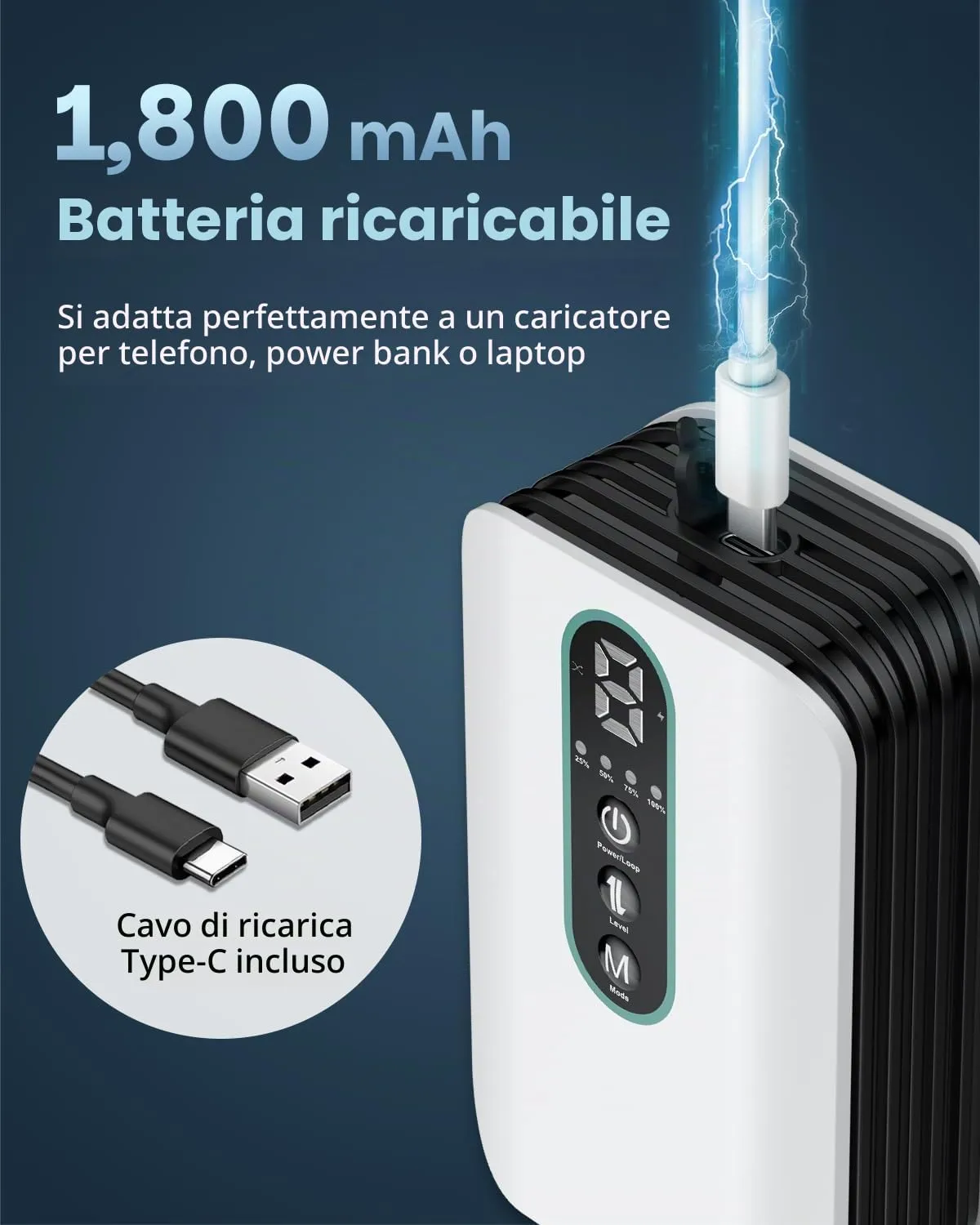 Pawfly Pompa Aria Acquario Ricaricabile 19-76 L USB