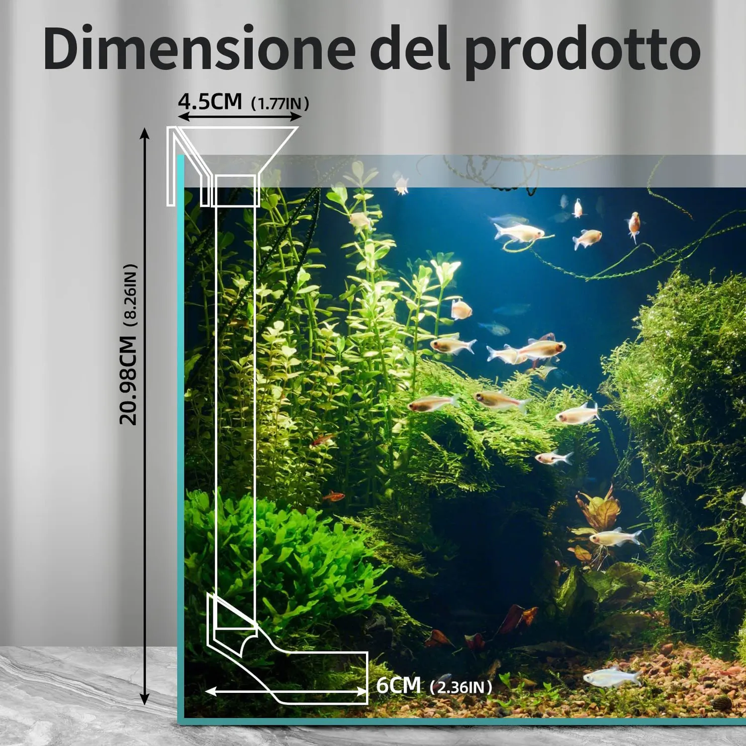 boxtech tubo mangiatoia acquario 20-37 cm acrilico