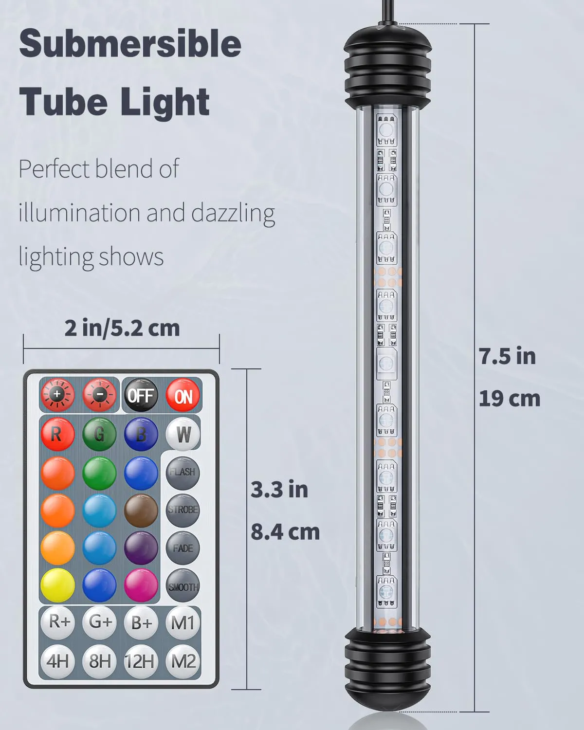 Pawfly 19cm luce LED acquario 1,8W con telecomando