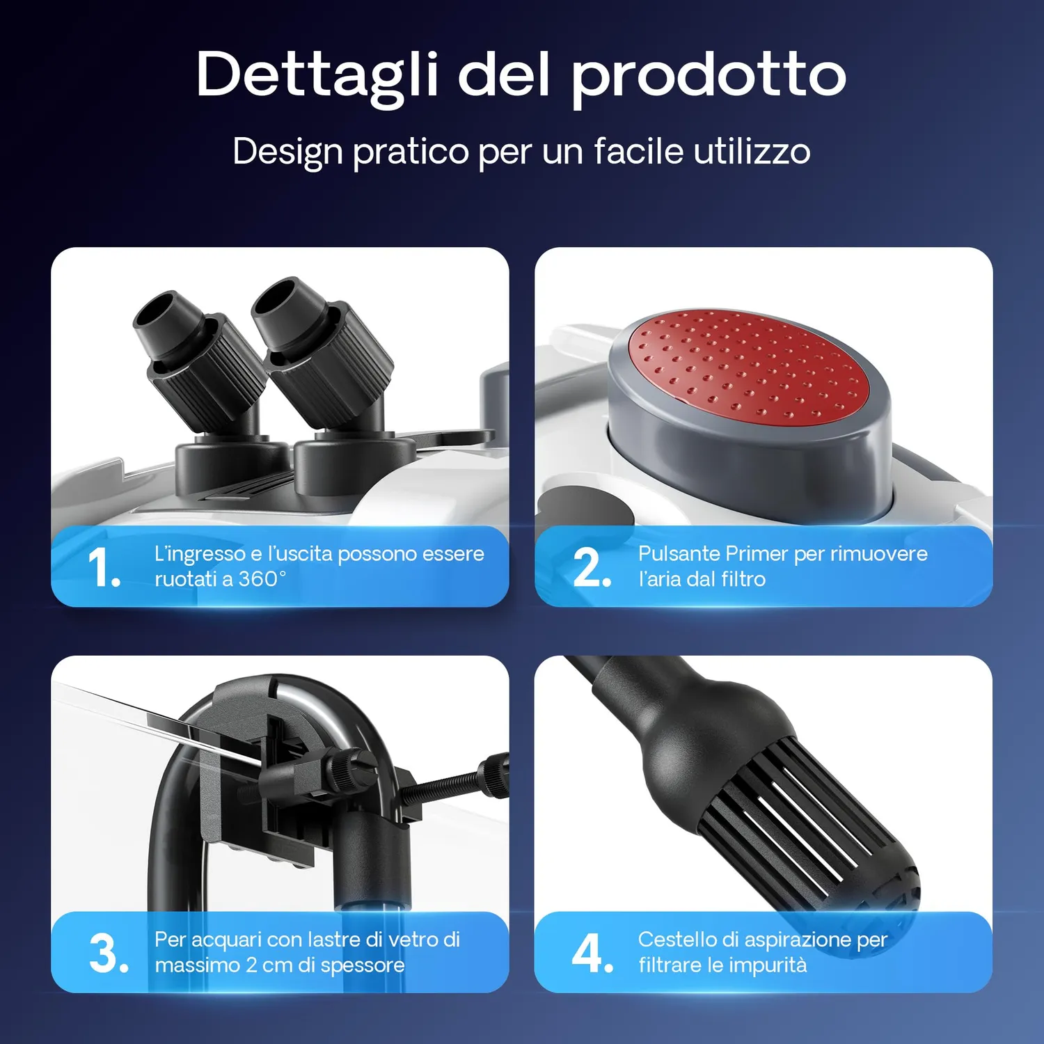 SunSun HW-304 Filtro Esterno Acquario 2000 l/h 55W 4 Stadi
