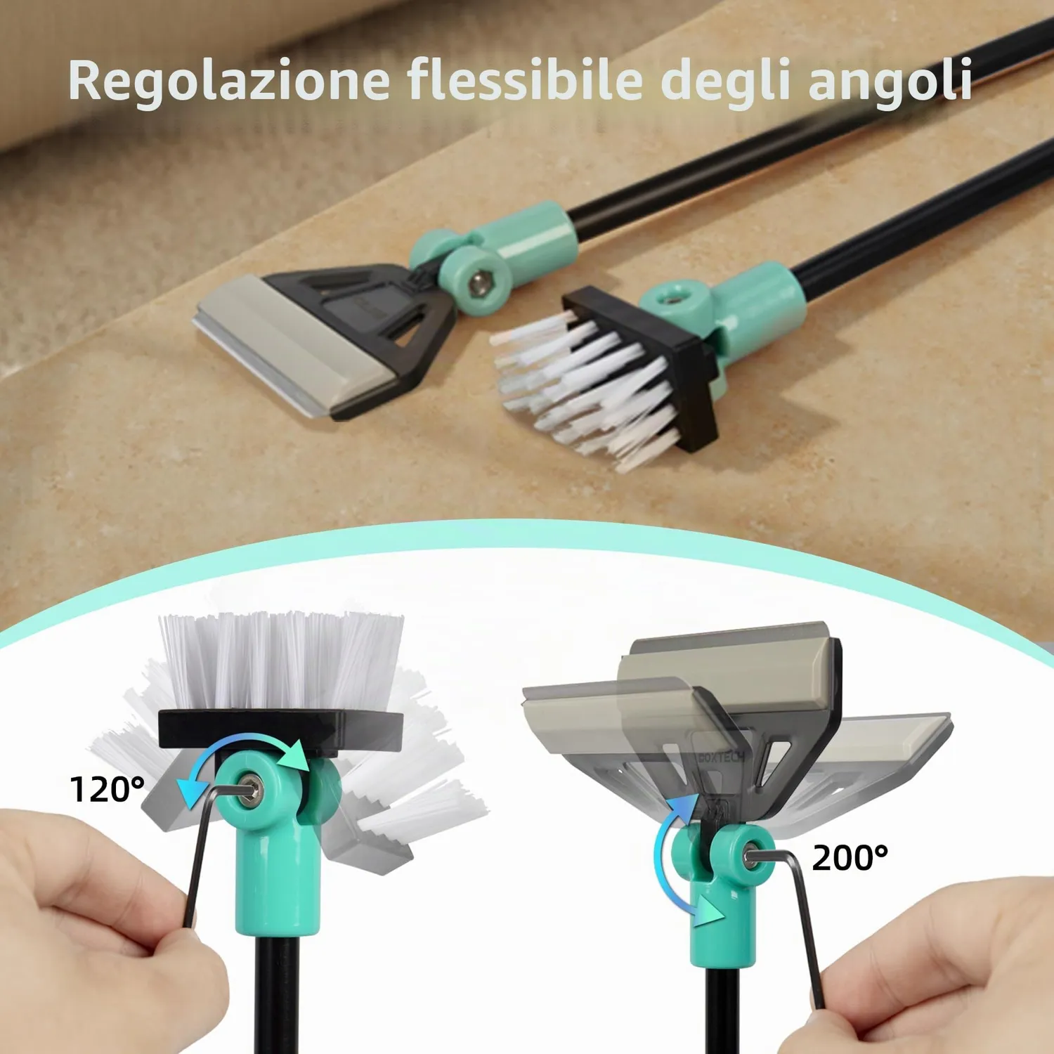 boxtech Raschietto Alghe 50 cm con 5 Lame Acciaio