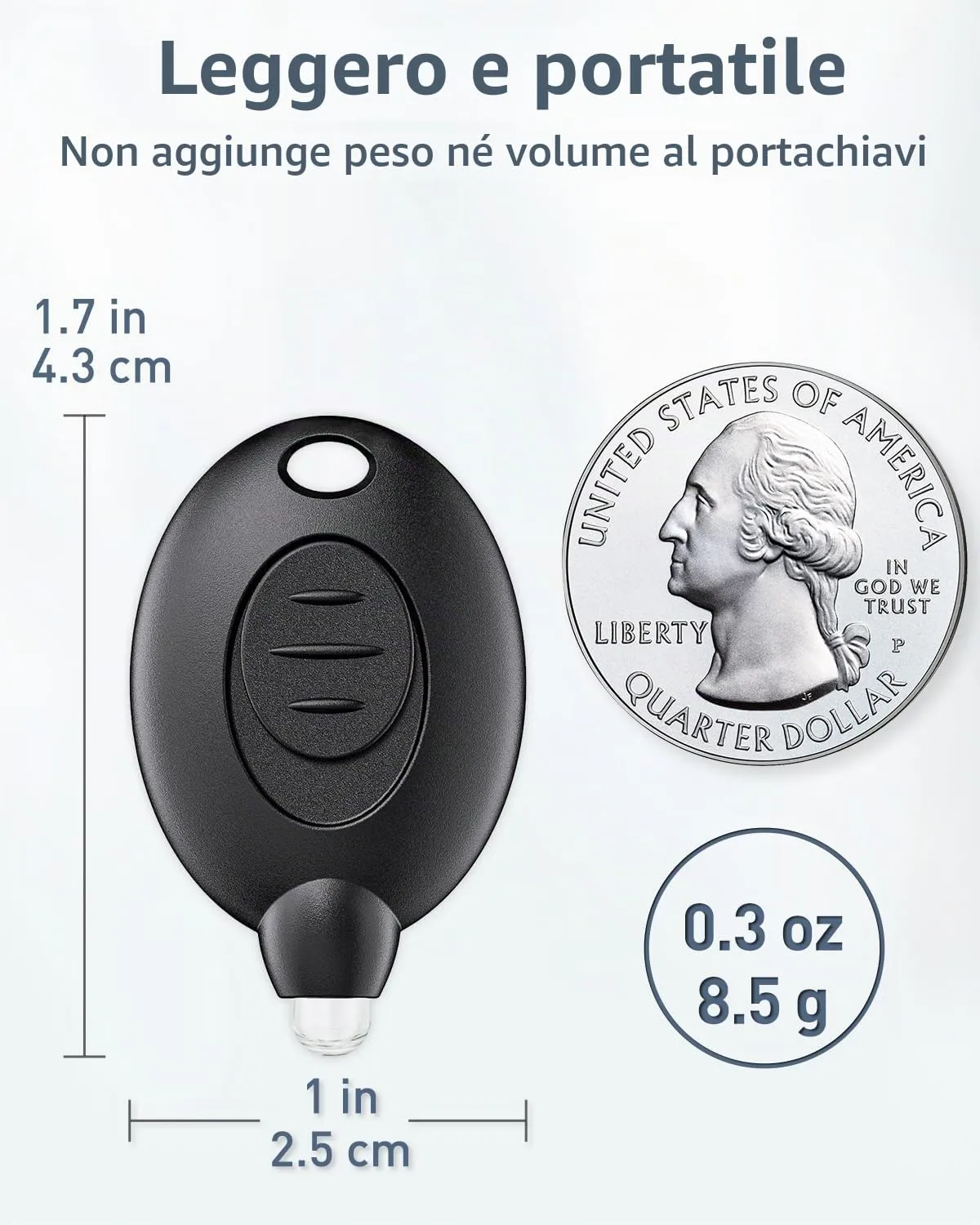 Pawfly torcia LED portachiavi 12 lumen colorata 5 pezzi