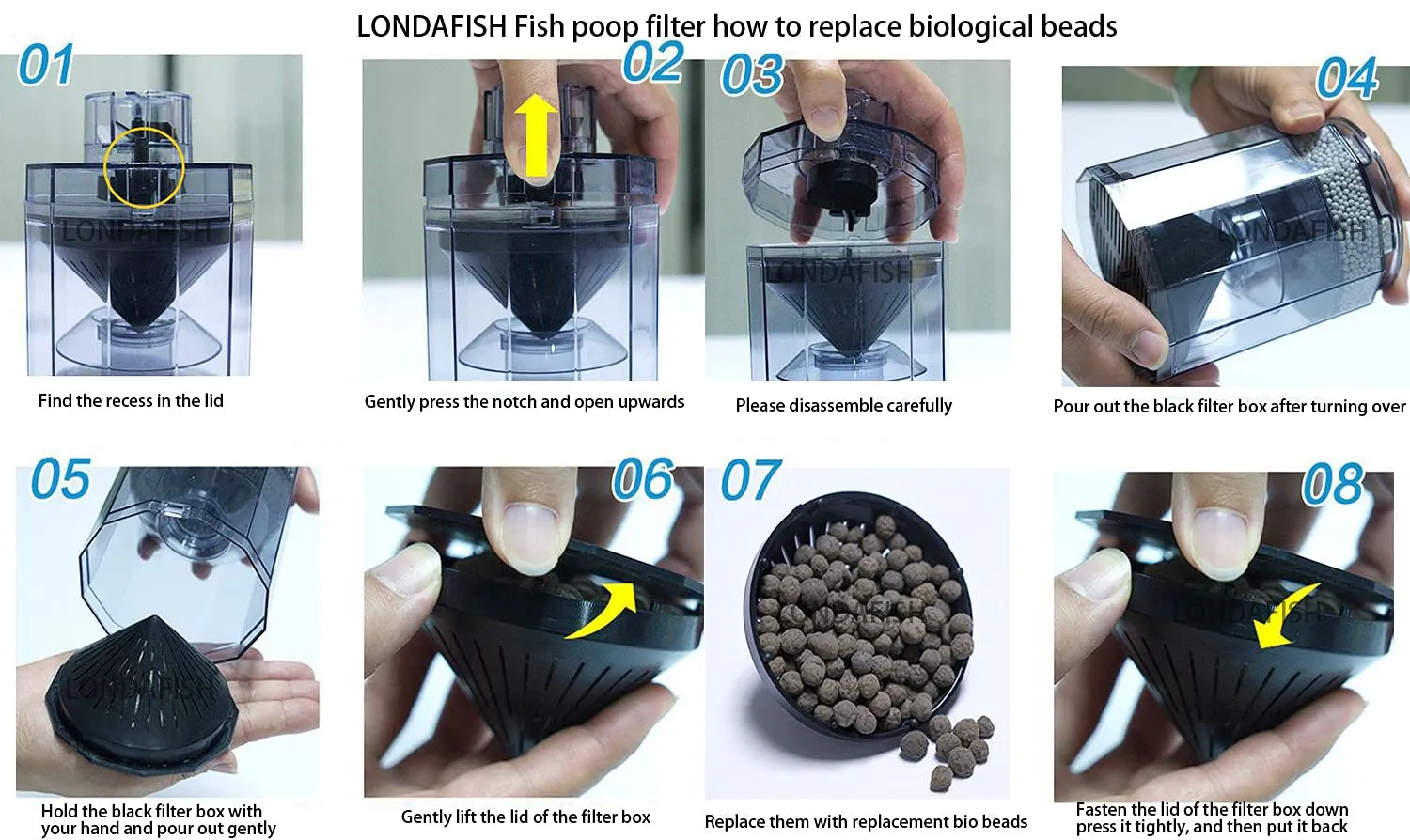 LONDAFISH accessorio filtro acquario con ventosa