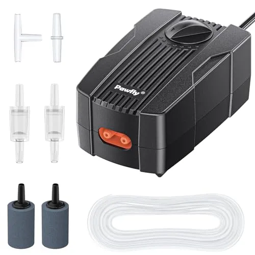 Pawfly Pompa Aria Acquario 190 l/h Doppia Uscita Silenziosa