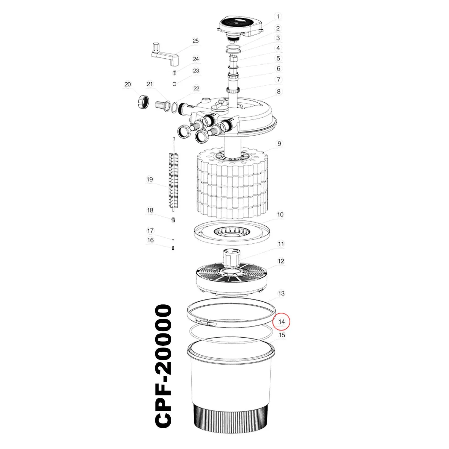 SunSun CPF-20000 CPF-50000 guarnizione O-Ring 421x7,5mm ricambio