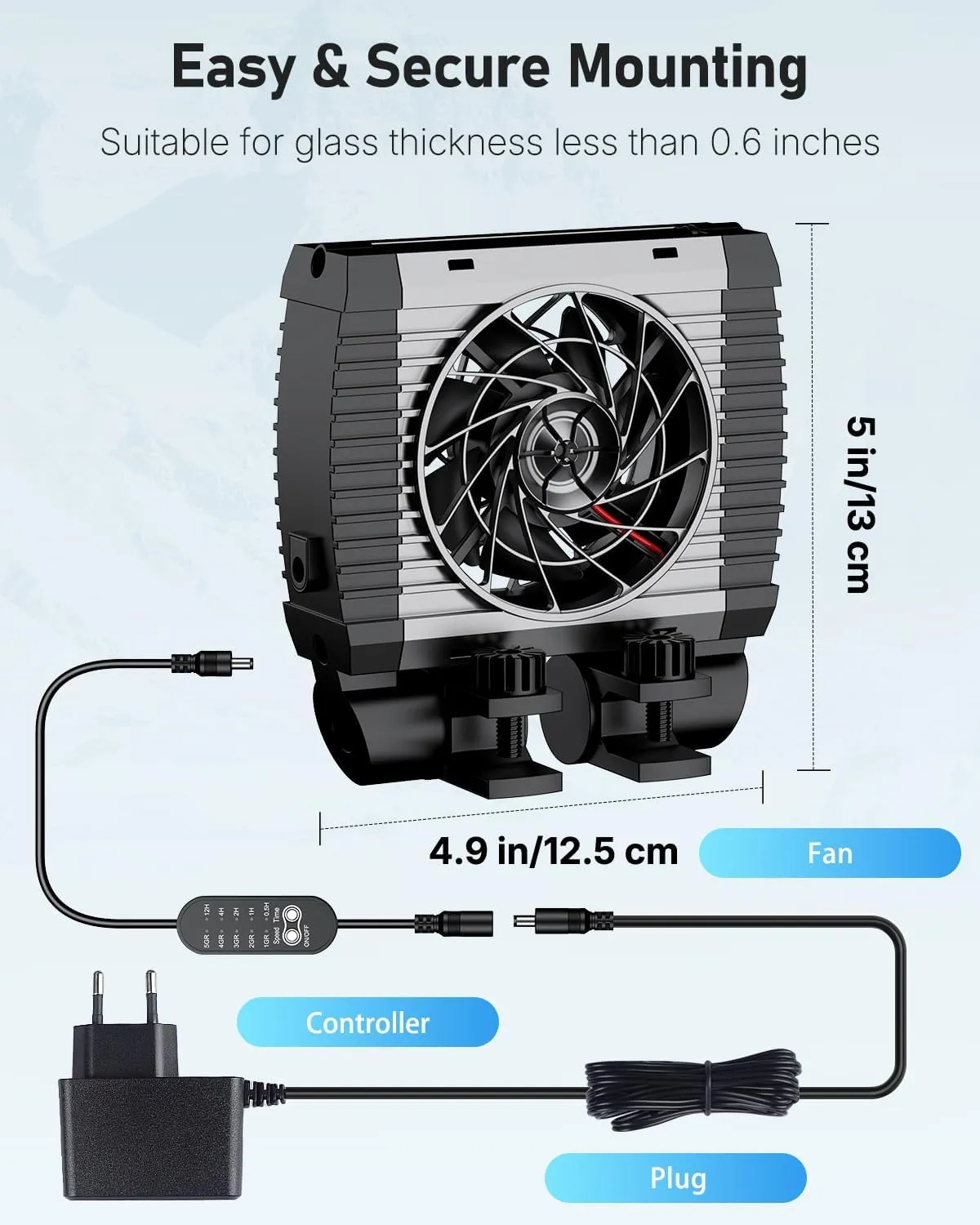 Pawfly Ventola Raffreddamento Acquario 1 Ventola Timer