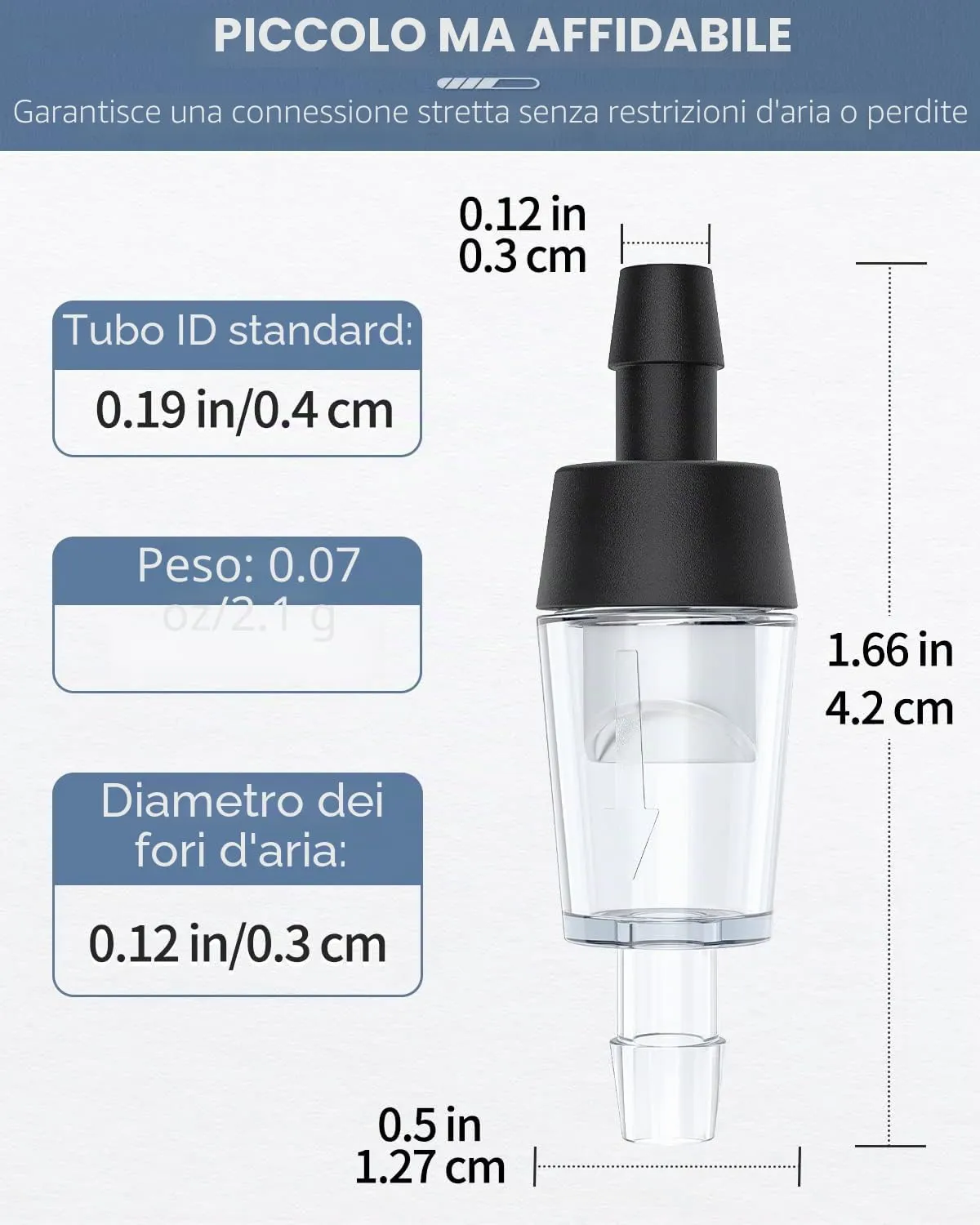 Pawfly valvole controllo nere acquario 6 pezzi