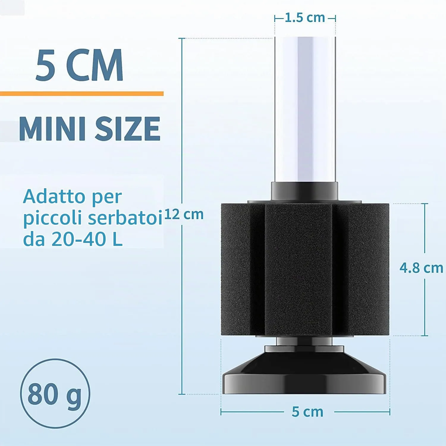 Pawfly filtro spugna nano 3 pz fino a 40L betta gamberi