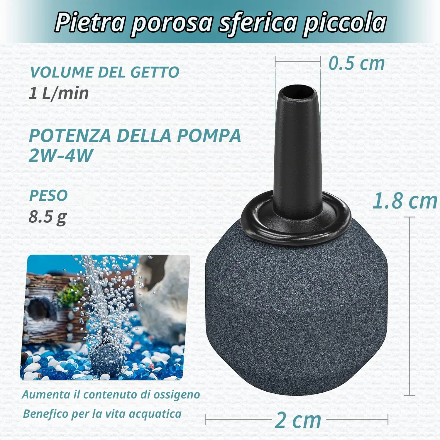 Pawfly ASR-020 Pietre Porose 2 cm 10 Pezzi per Nano Acquari