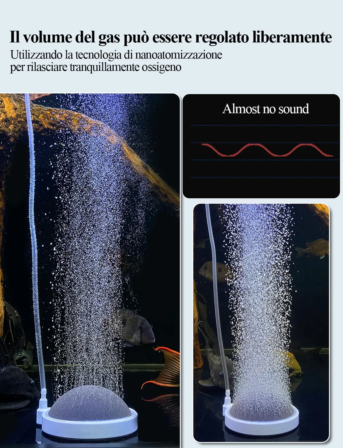 boxtech pietra aria acquario 80 mm kit diffusore nano