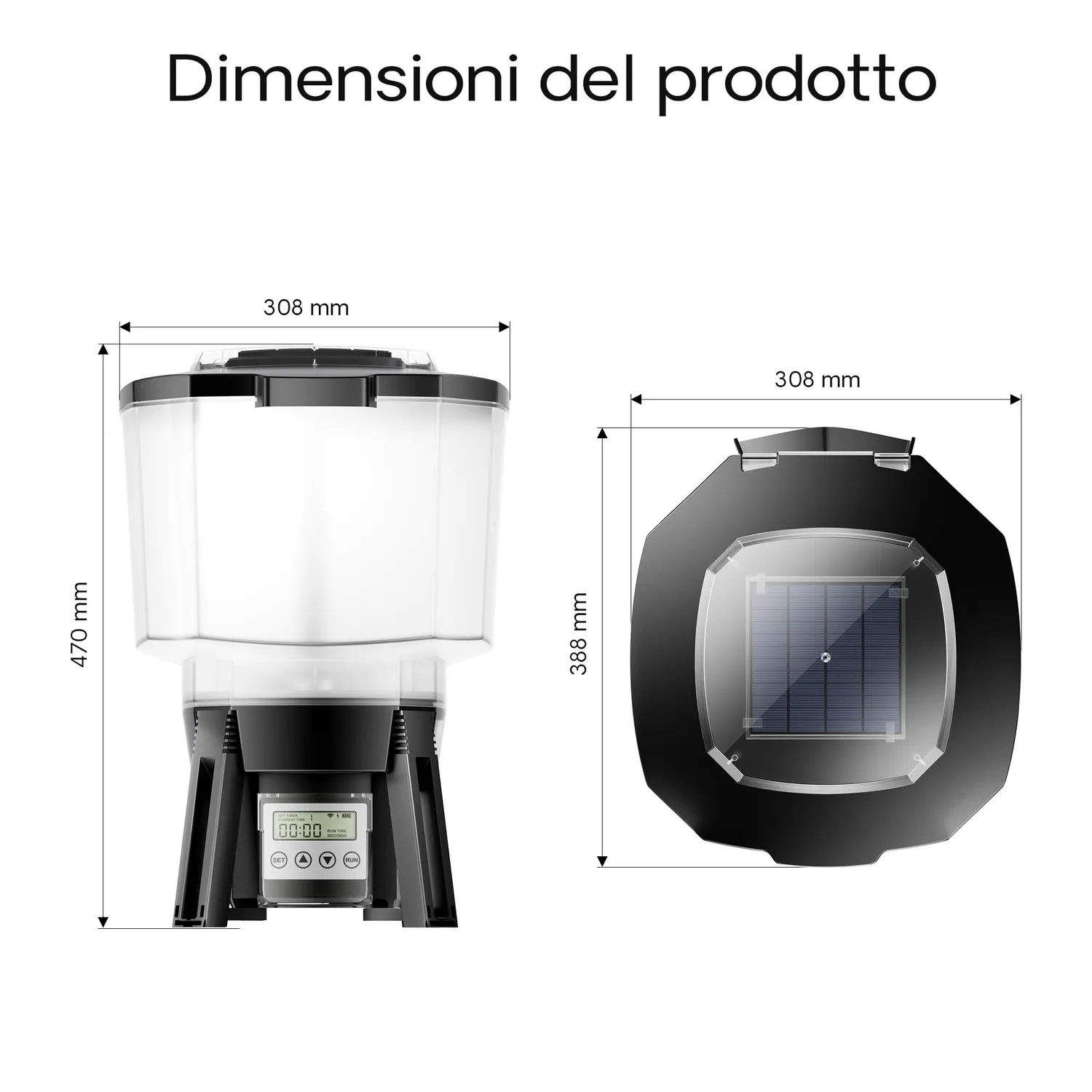 SunSun CFF-212 Mangiatoia Pesci Solare 12 L