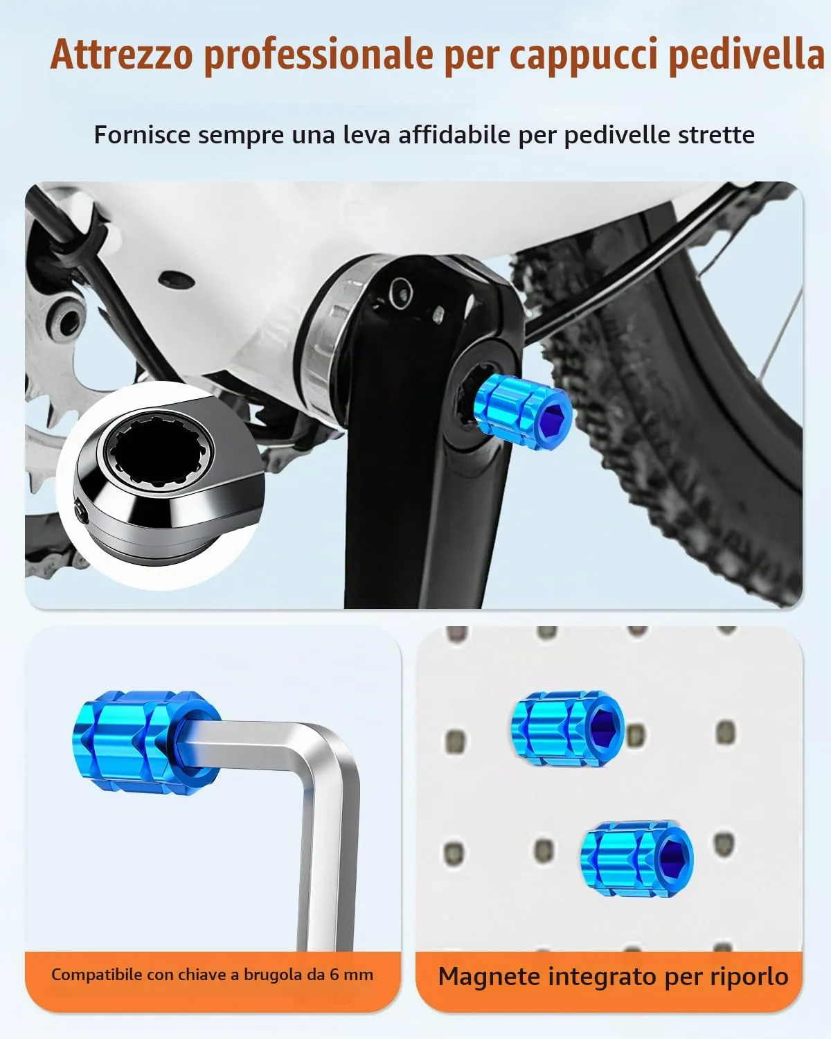 Pawfly Chiave Movimento Centrale Bici 6 in 1 Alluminio