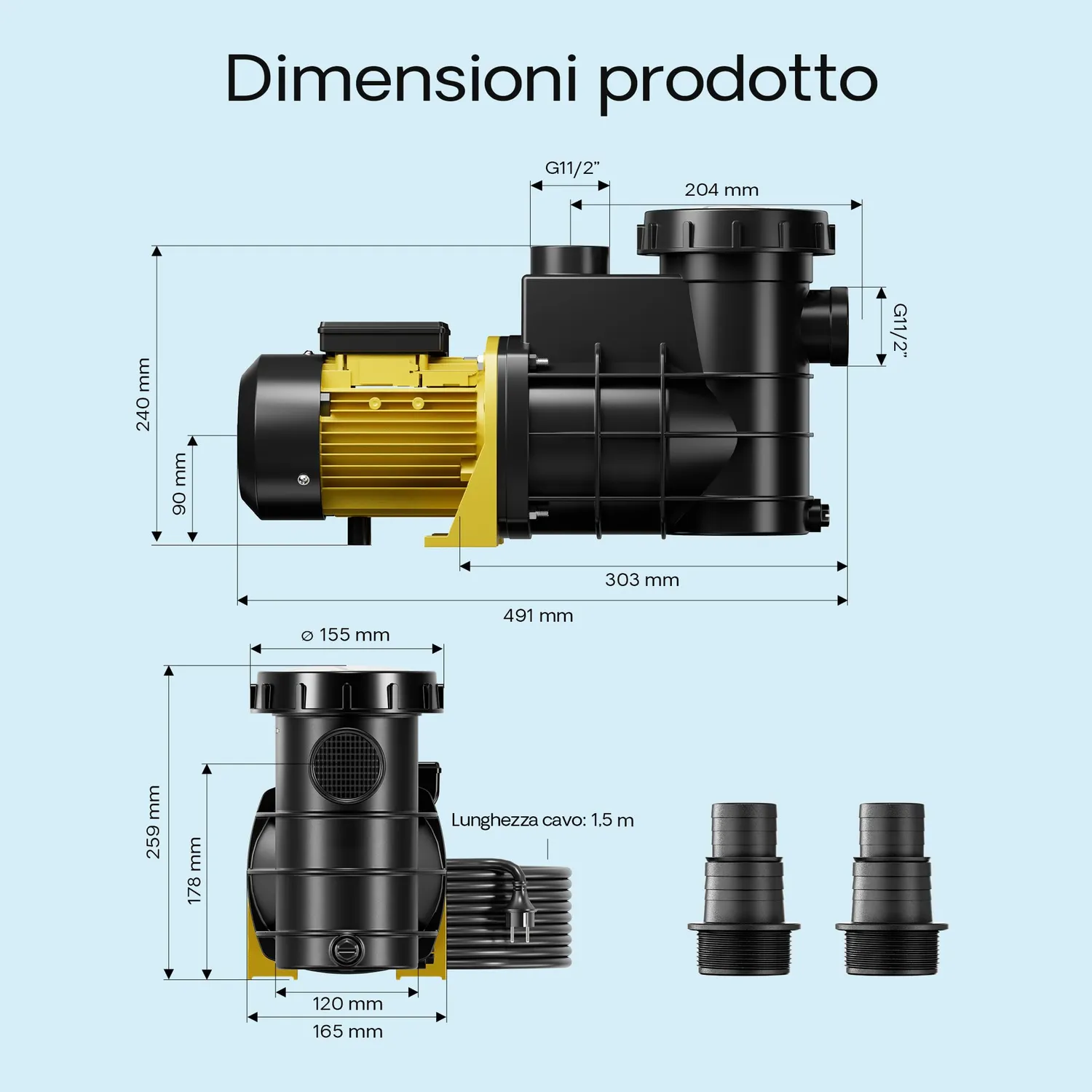 SunSun Pompa Piscina Ricircolo 13000 l/h 550W Filtro