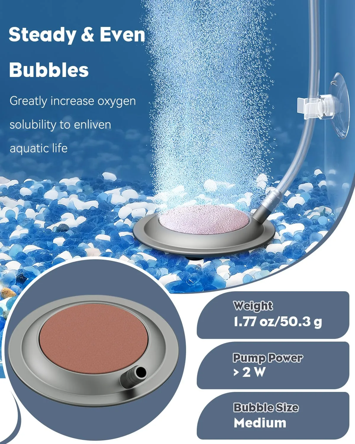 Pawfly Disco Pietra Aria 7,5 cm Diffusore Ossigeno Acquario