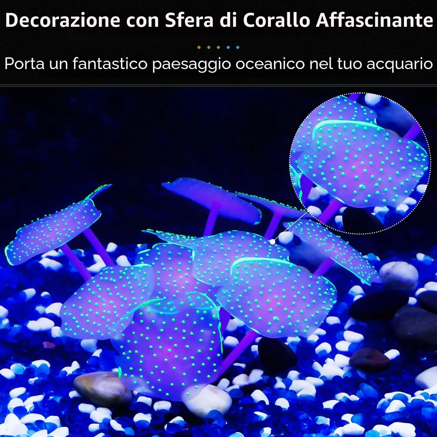 Pawfly corallo decorazione acquario verde silicone 10x6 cm