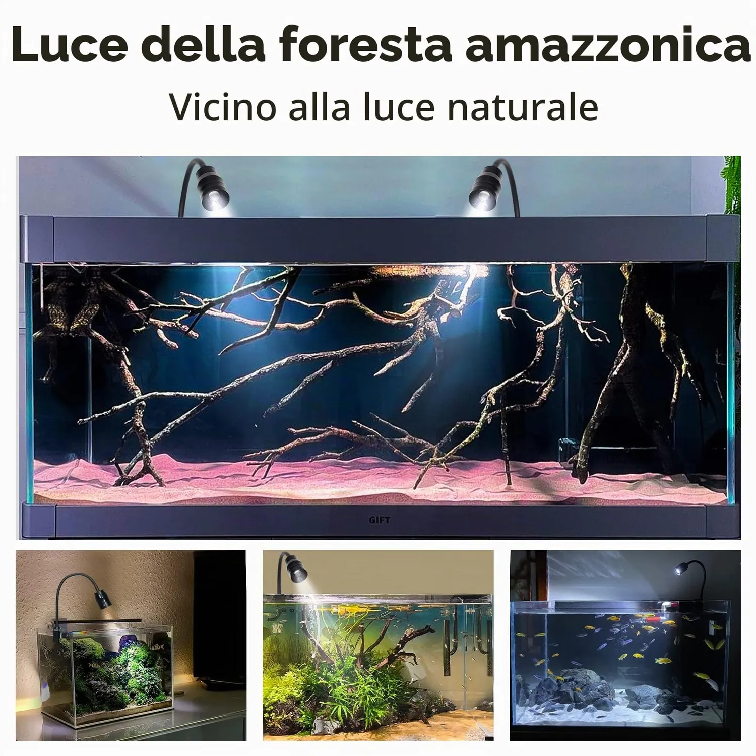 Boxtech lampada LED acquario zoom 10W 3 colori fascio