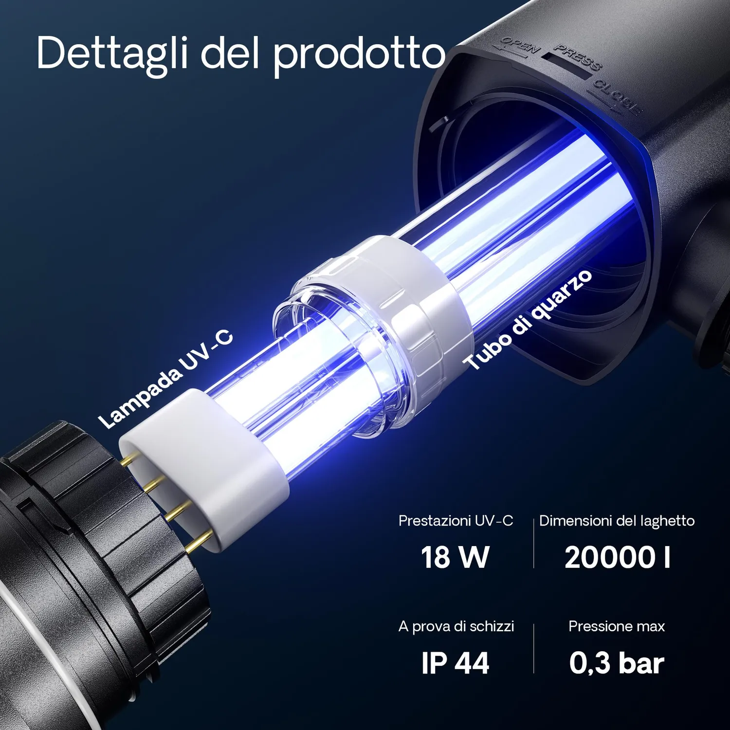 SunSun CUV-218 chiarificatore UVC 18W 2500 l/h