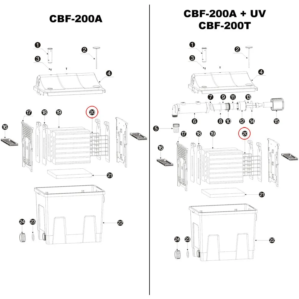 SunSun CBF-200 supporto spugna biofiltro laghetto