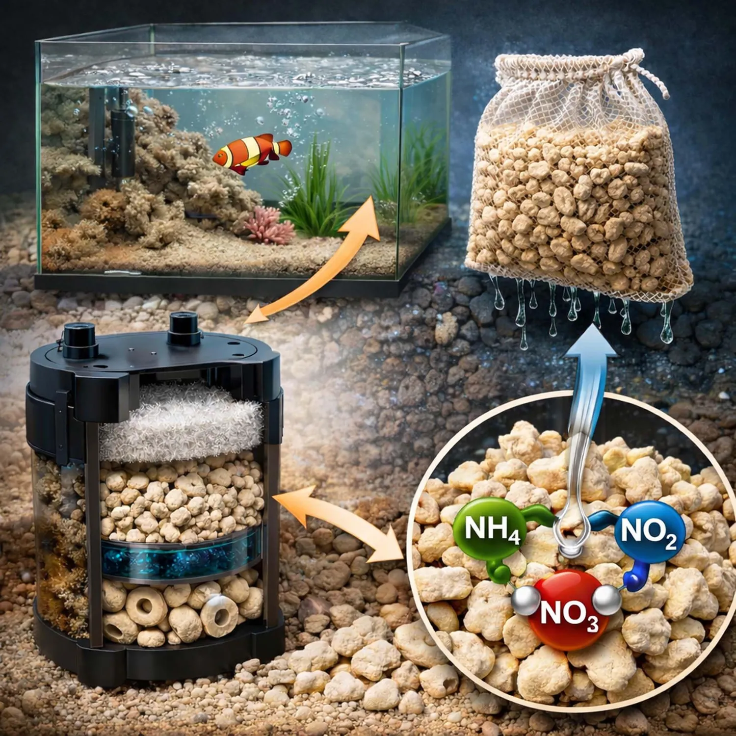 SunSun sabbia corallina grossolana 0,5 kg marino dolce