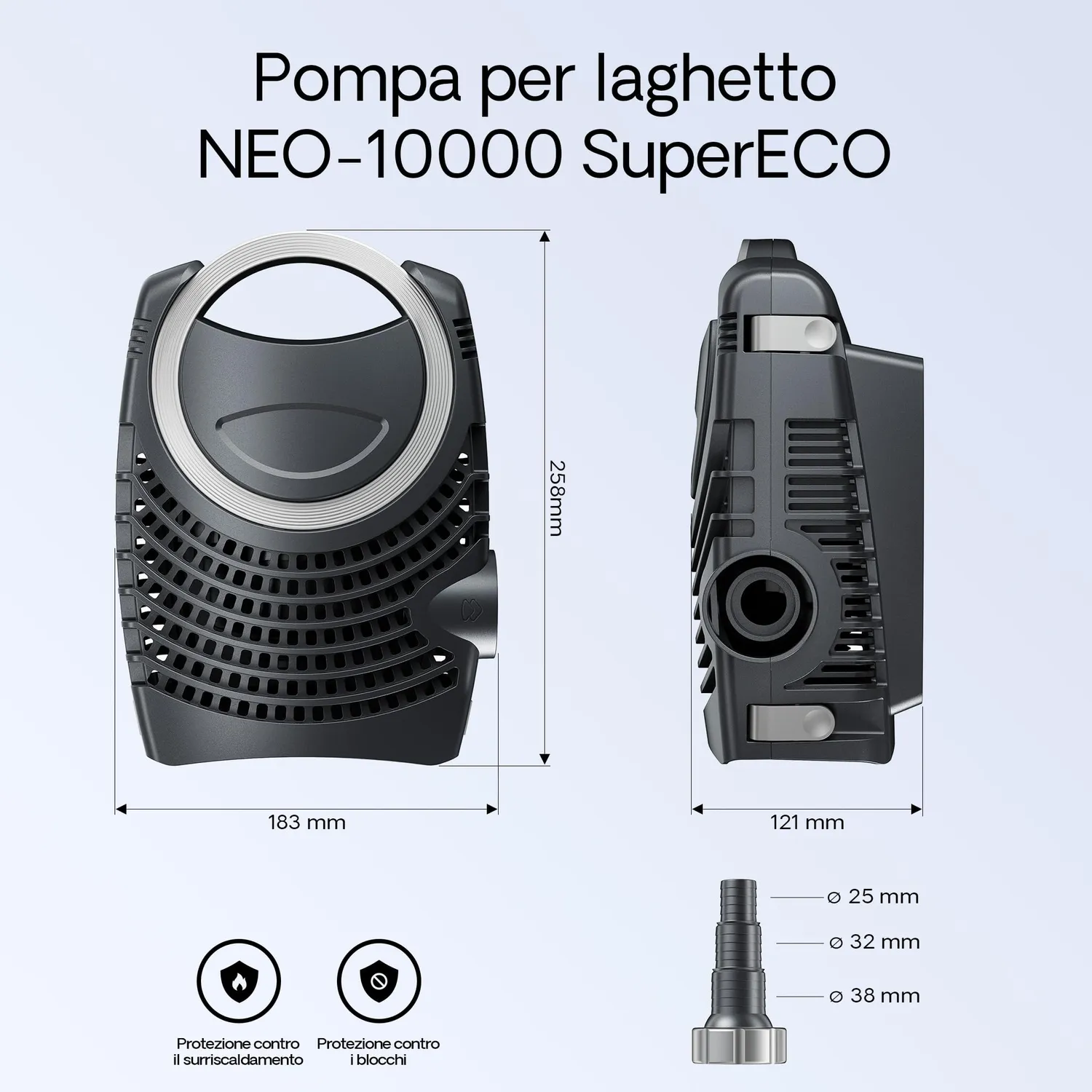 SunSun CBF-550 set filtro laghetto 60000L con tubo 25m