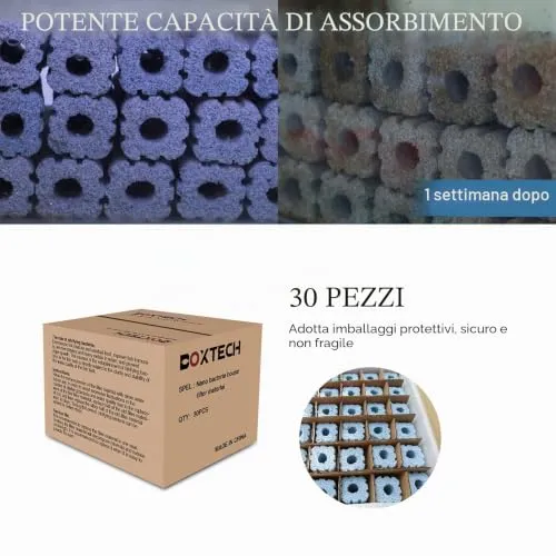 boxtech Cannolicchi Ceramica Acquario 30 Pezzi 3Kg