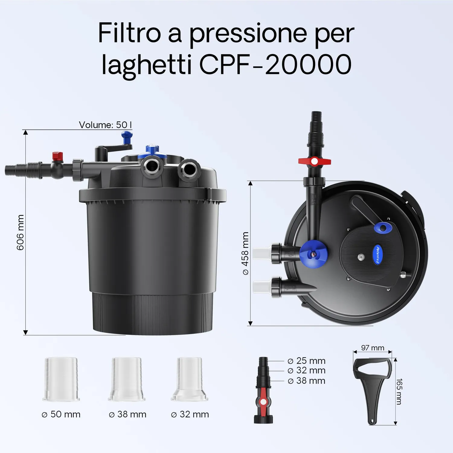 SunSun CPF-20000 set filtro laghetto pompa 6000 tubo 5m