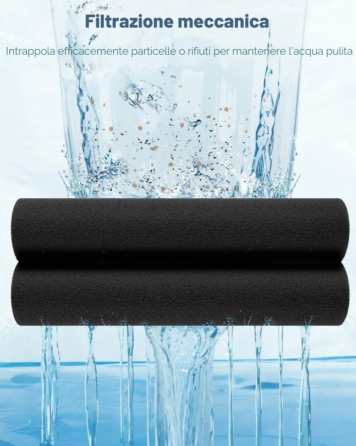 Pawfly Rotolo Spugna Filtro Acquario 91x30x3 cm Nero