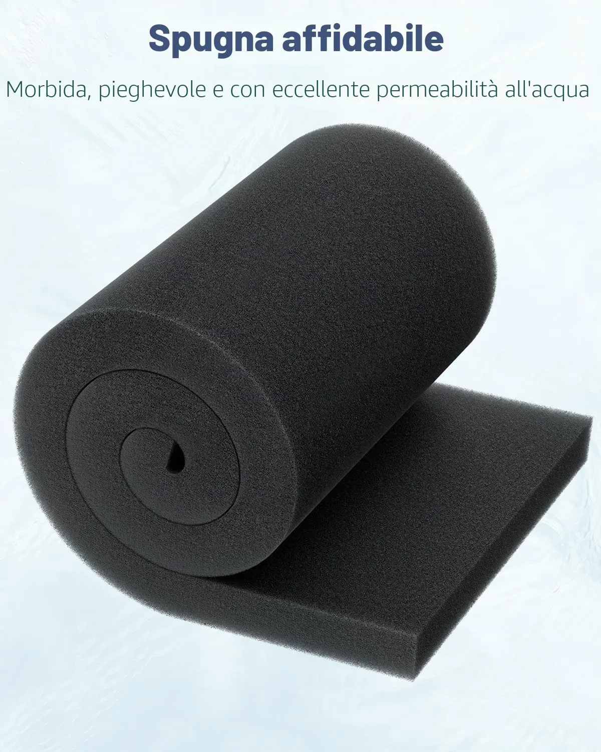 Pawfly Rotolo Spugna Filtro Acquario 91x30x3 cm Nero